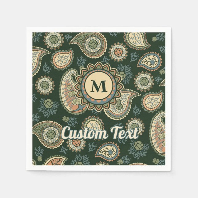 Serviette En Papier Napkins Motif Cypress Paisley (Devant)