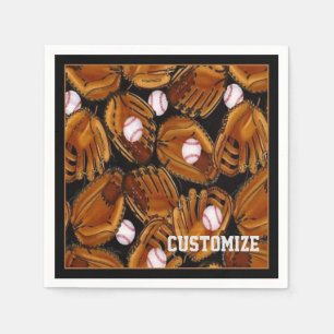Serviette En Papier Napkins Motif de baseball Mitts