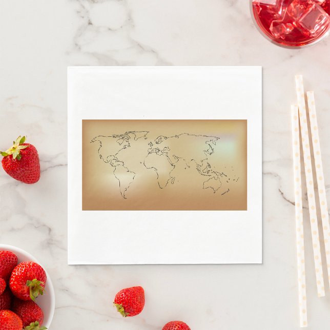 Serviette En Papier Napkins Old World Map (Créateur téléchargé)