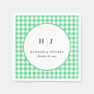 Serviette En Papier Napkins Pastel En vichy Mariage Green