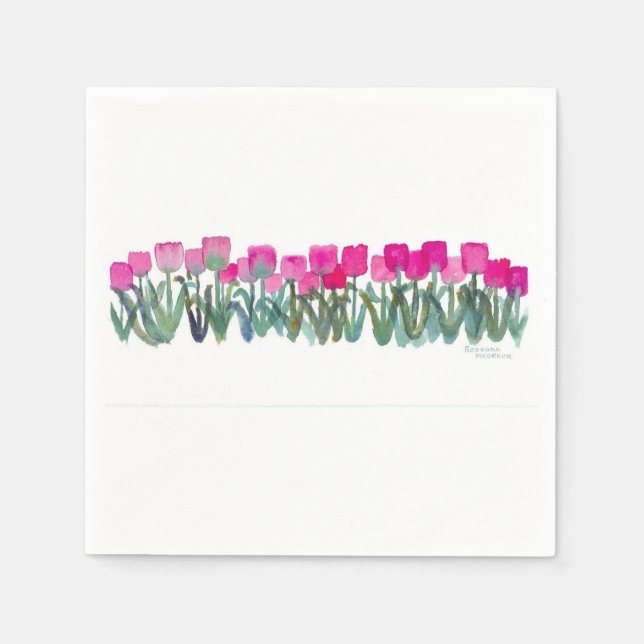 Serviette En Papier Napkins Tulip rose (Devant)