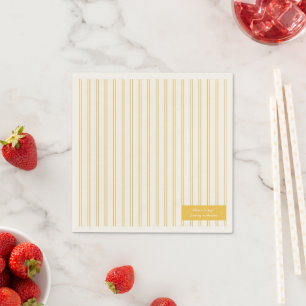 Serviette En Papier Napkins vintage Jaune & Ecru Réception de mariage