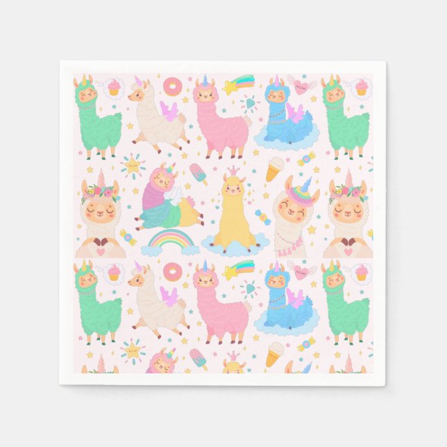 Serviette En Papier Naples Alpaca/Llama (Devant)