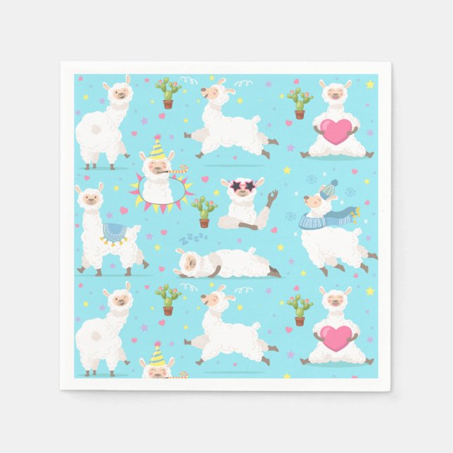 Serviette En Papier Naples Alpaca/Llama (Devant)