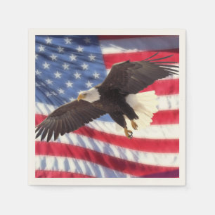 Serviette En Papier Naples American Flag & Eagle
