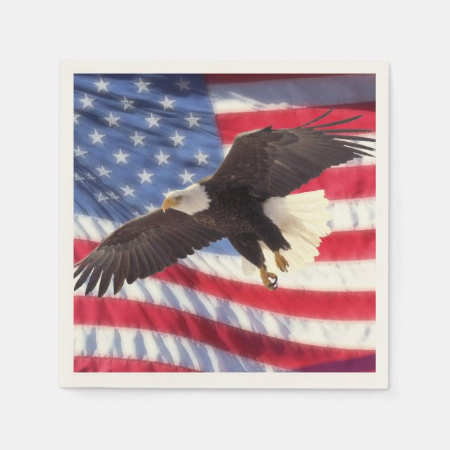 Serviette En Papier Naples American Flag & Eagle (Devant)