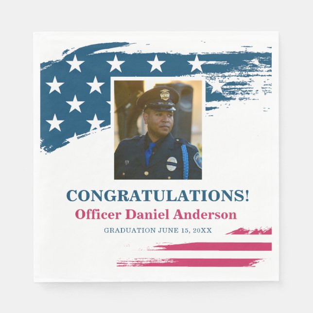 Serviette En Papier Naples American Flag Graduation Party (Devant)