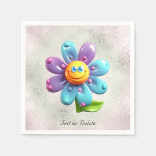 Serviette En Papier Naples bleu violet jaune