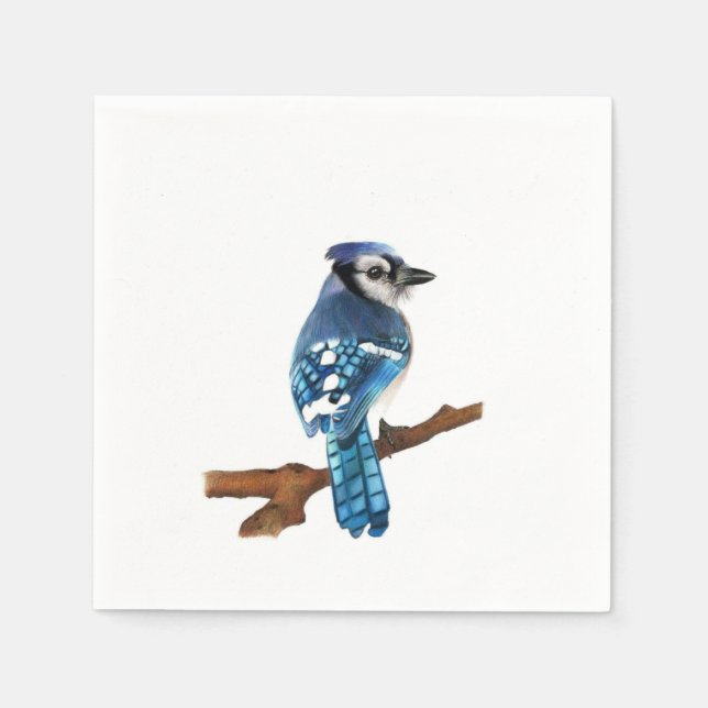 Serviette En Papier Naples Blue Jay (Devant)
