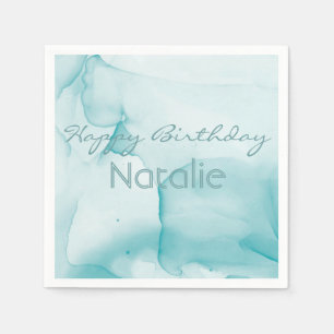 Serviette En Papier Naples Blue Watercolor Party
