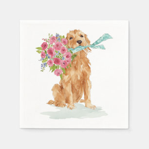 Serviette En Papier Naples Coquette de Golden Retriever
