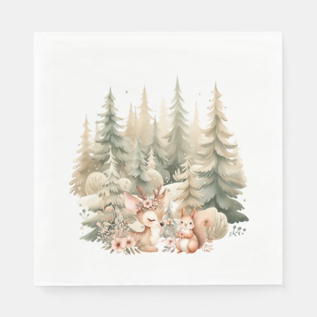 Serviette En Papier Naples d'anniversaire de bois (Devant)
