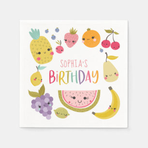 Serviette En Papier Naples d'anniversaire de fruits modernes