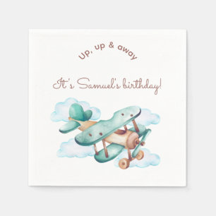 Serviette En Papier Naples d'anniversaire de l'avion vintage