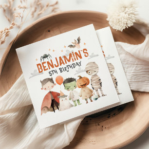 Serviette En Papier Naples d'anniversaire d'Halloween éffrayant