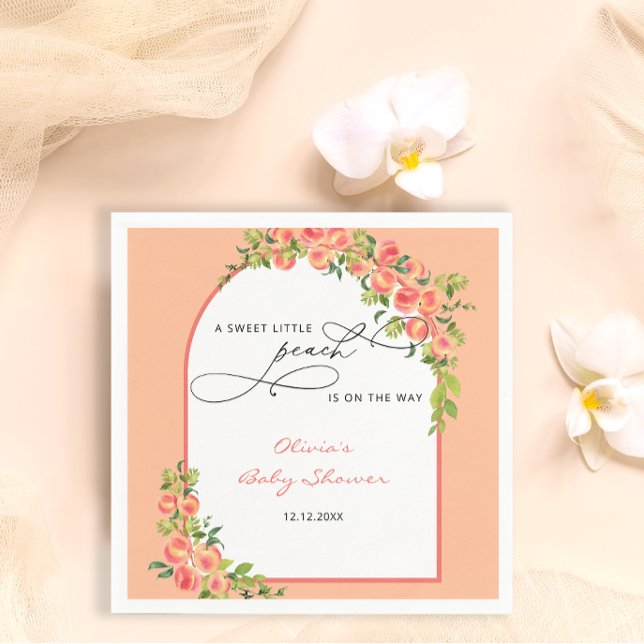 Serviette En Papier Naples d'aquarelle Little Peach (Créateur téléchargé)