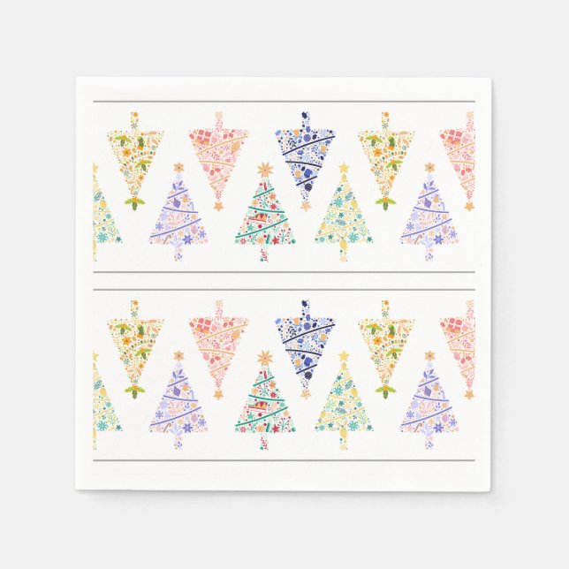 Serviette En Papier Naples d'arbre de Noël modernes (Devant)