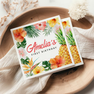 Serviette En Papier Naples de fête d'anniversaire de Hawaii tropical