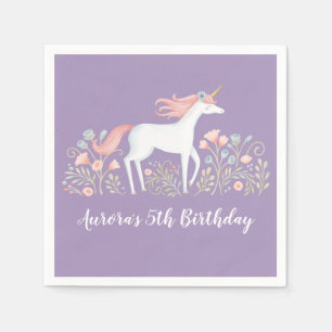 Serviette En Papier Naples de fête d'anniversaire de la licorne