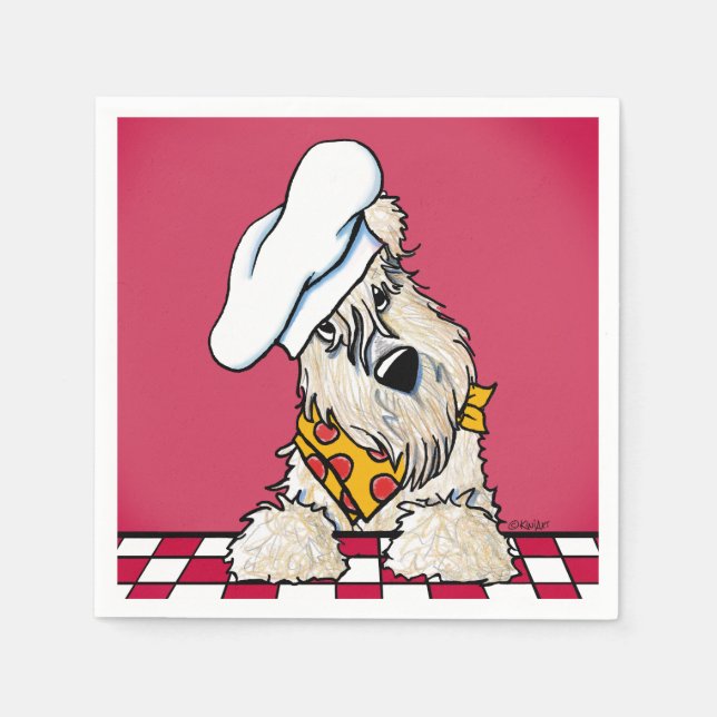 Serviette En Papier Naples de fête de pizza Terrier (Devant)