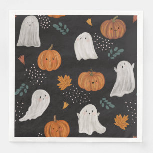 Serviette En Papier Naples de fête d'Halloween - Fantômes, Citrouilles