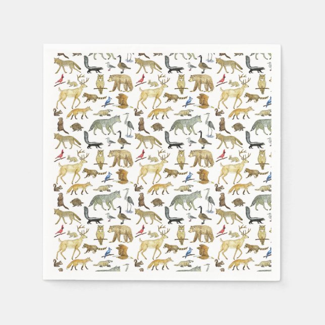 Serviette En Papier Naples de la faune des Grands Lacs (Devant)