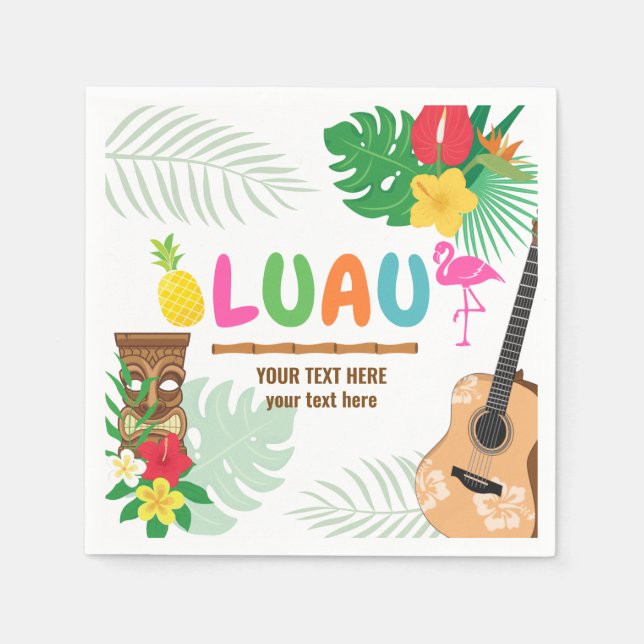 Serviette En Papier Naples de la partie tropicale Luau (Devant)