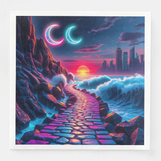 Serviette En Papier Naples de la voie Skyline de Neon City