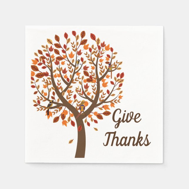 Serviette En Papier Naples de l'arbre d'automne (Devant)