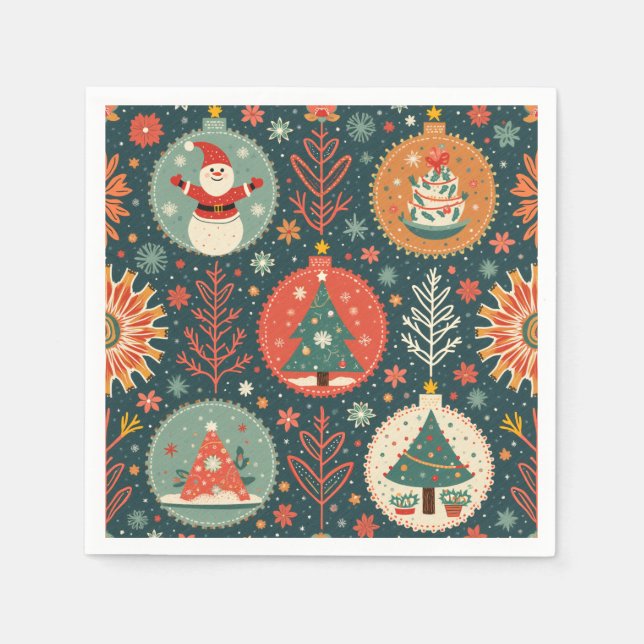 Serviette En Papier Naples de Noël (Devant)