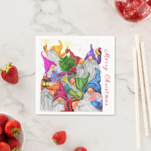 Serviette En Papier Naples de Noël avec Gnome Party