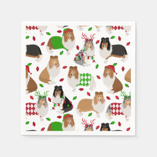 Serviette En Papier Naples de Noël Roough Collie