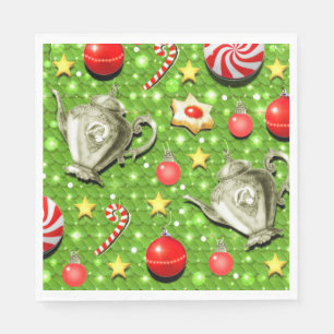Serviette En Papier Naples de Noël Tea Party