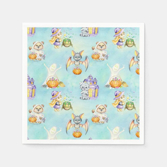 Serviette En Papier Naples d'Halloween (Devant)