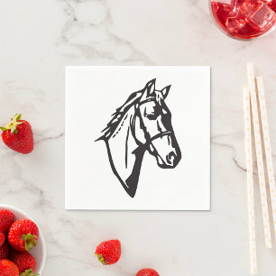 Serviette En Papier Naples en papier de dessin de cheval