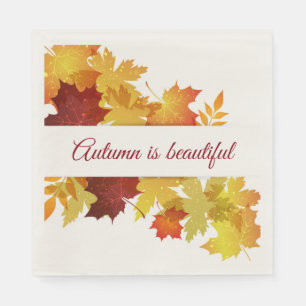 Serviette En Papier Naples en papier de feuilles d'automne