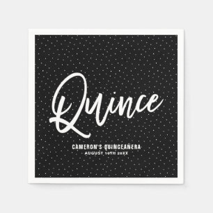 Serviette En Papier Naples en papier de Quinceañera à la main noire