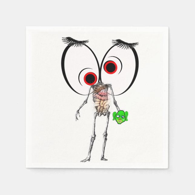 Serviette En Papier Naples en papier d'Halloween (Devant)