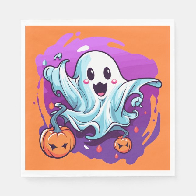 Serviette En Papier Naples en papier d'Halloween (Devant)