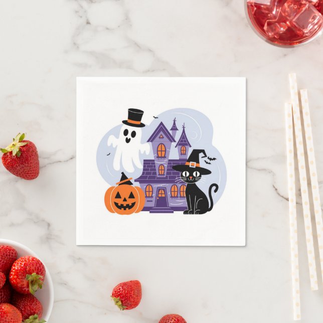 Serviette En Papier Naples en papier d'Halloween (En situation)