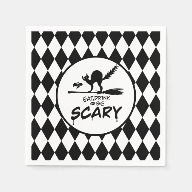 Serviette En Papier Naples en papier d'Halloween (Devant)