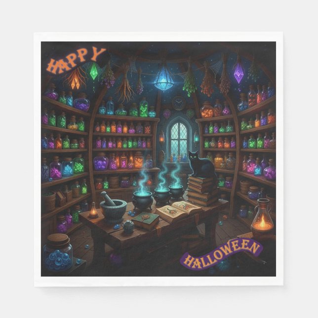 Serviette En Papier Naples en papier d'Halloween (Devant)