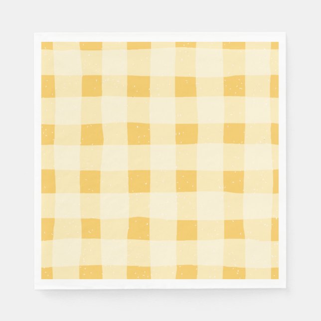 Serviette En Papier Naples en papier En vichy jaune (Devant)