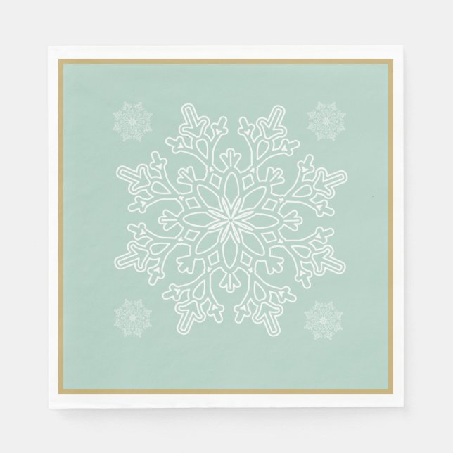 Serviette En Papier Naples en papier flocon nordique de Noël (Devant)