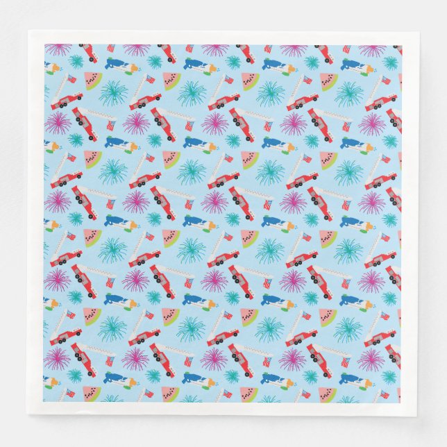 Serviette En Papier Naples en papier Nantucket 4 juillet (Devant)