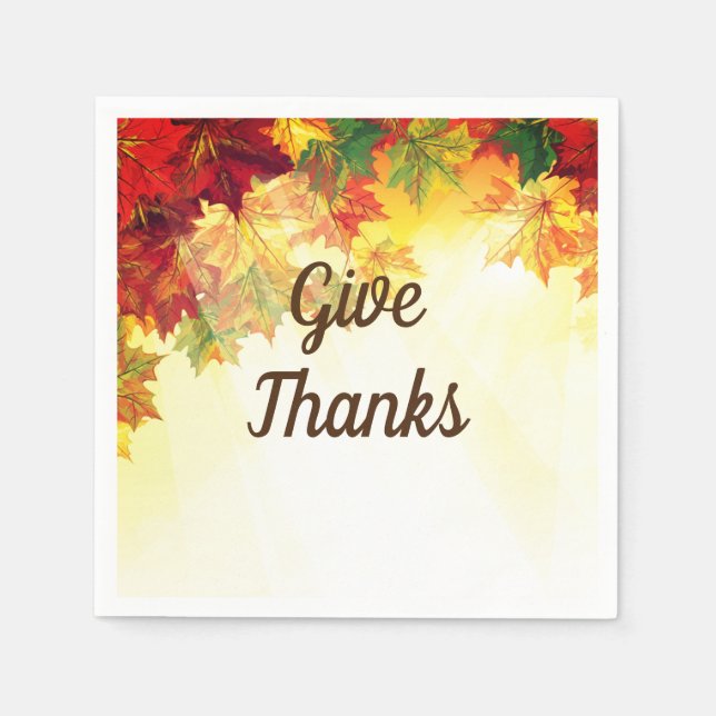 Serviette En Papier Naples Feuilles d'automne (Devant)