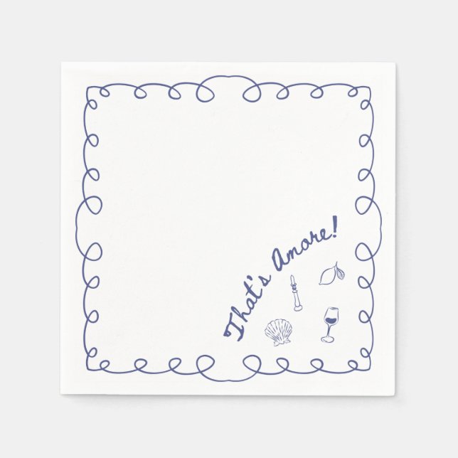 Serviette En Papier Naples Fiançailles italiennes "That's Amore" (Devant)