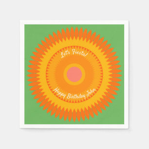 Serviette En Papier Naples Fiesta Orange Sun Kaleidoscope