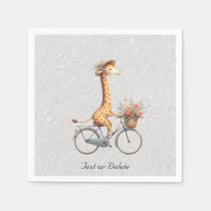 Serviette En Papier Naples Floral Bicycle Giraffe