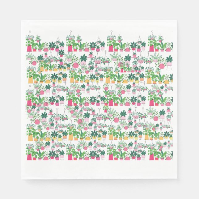 Serviette En Papier Naples florales de printemps (Devant)